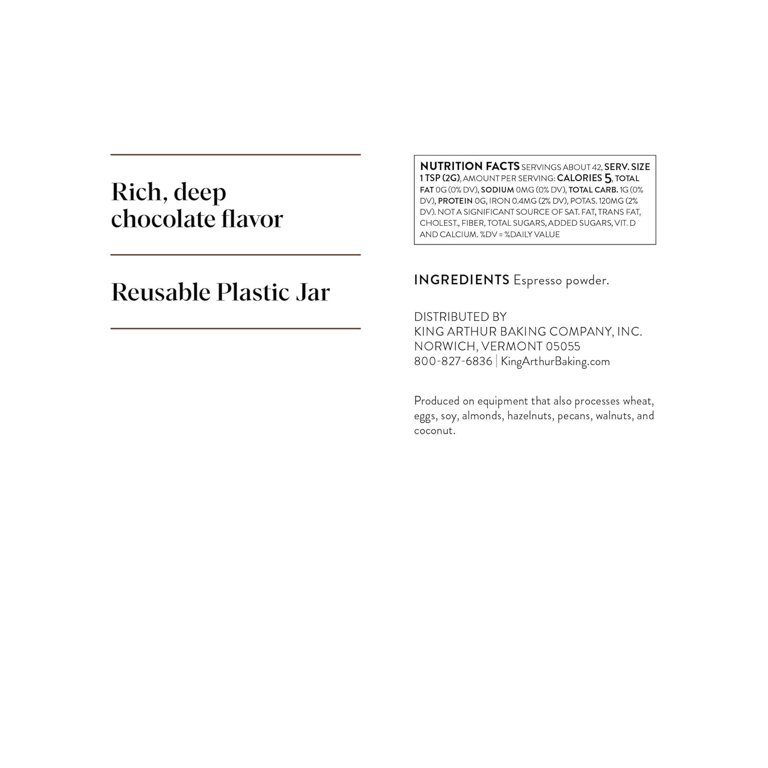 Espresso prášek King Arthur - Intenzivní chuť kávy v koláčích