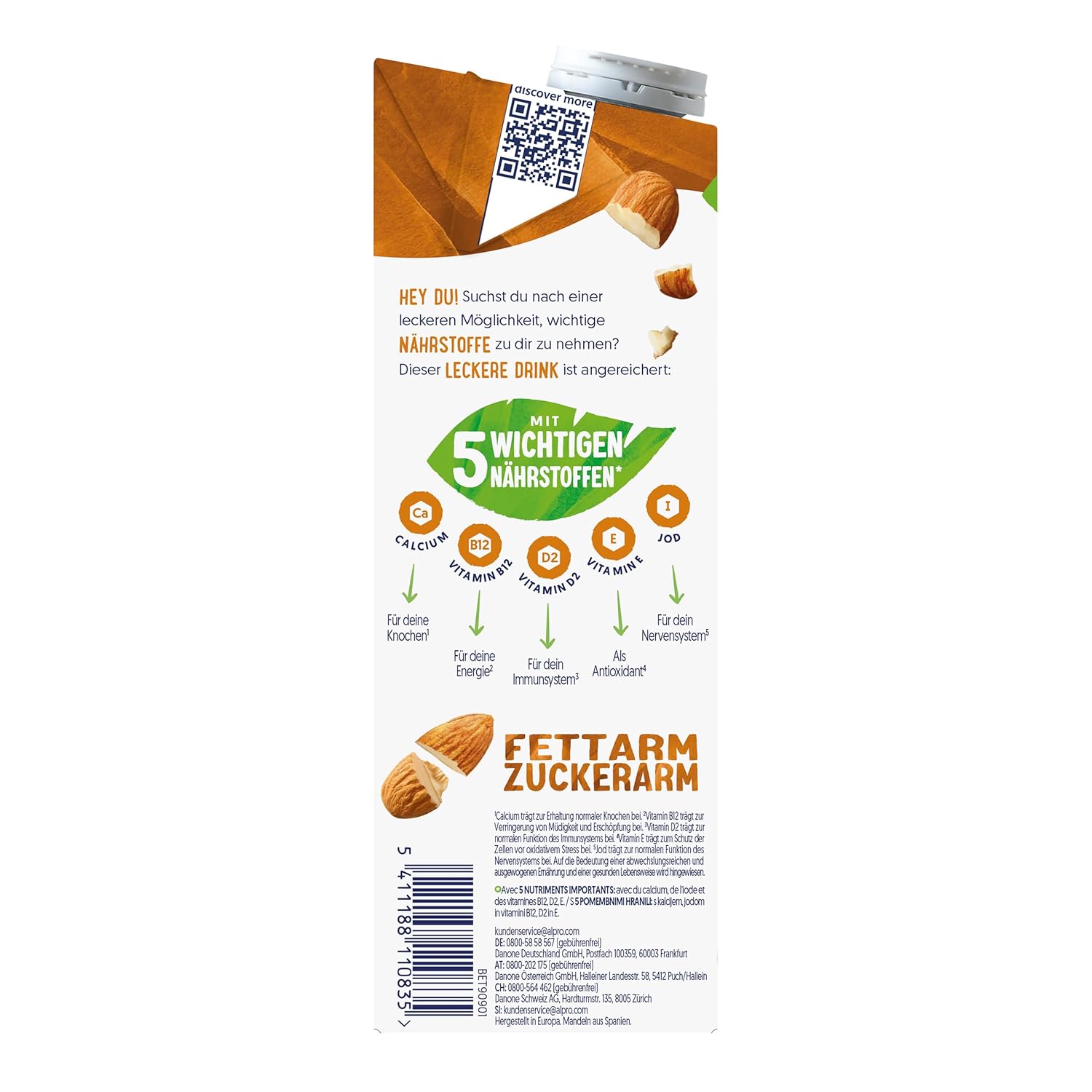 Alpro Mandeldrink bez cukru – zdroj vápníku a vitamínů