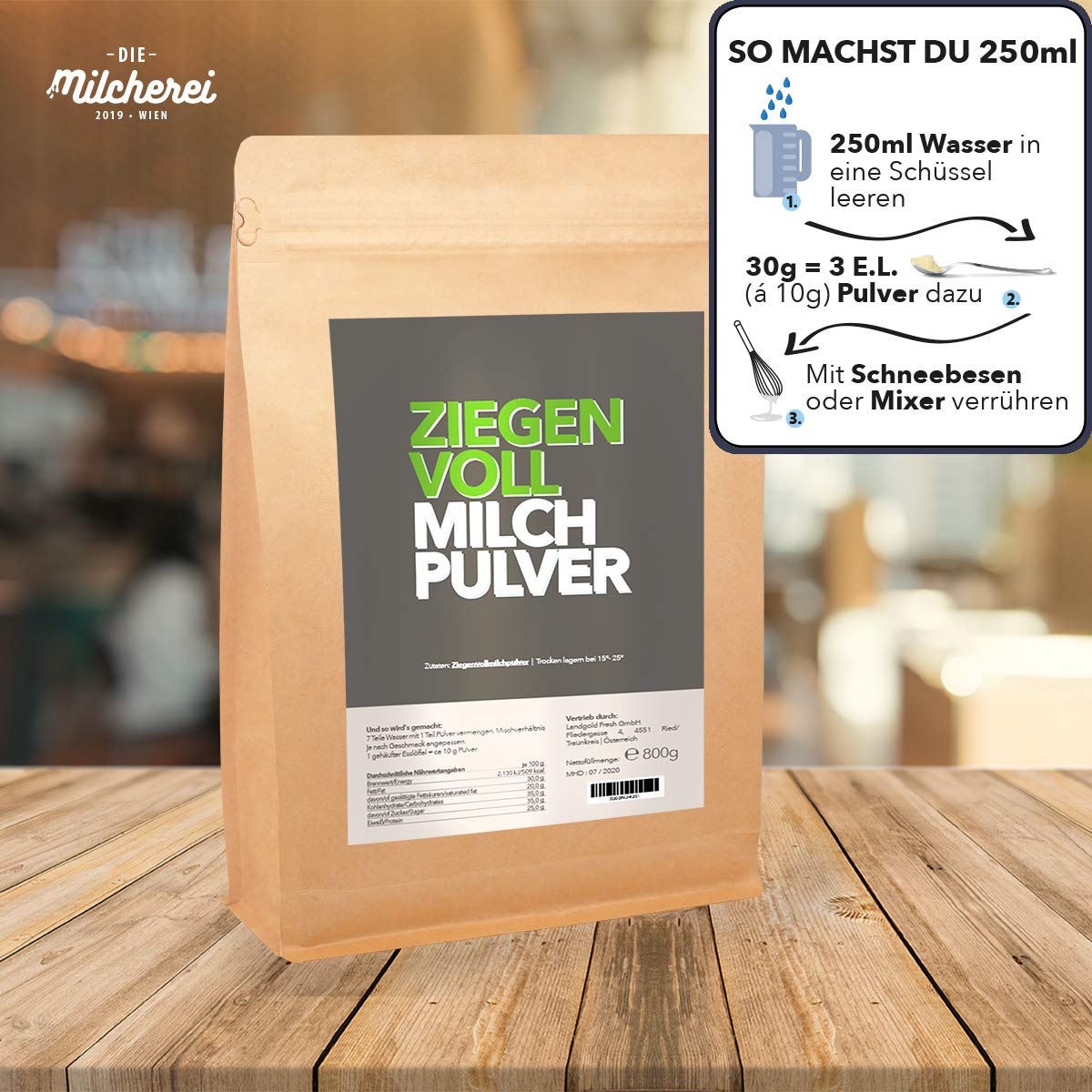 Milcherei sušené kozí mléko - bez regionálních aditiv 800g