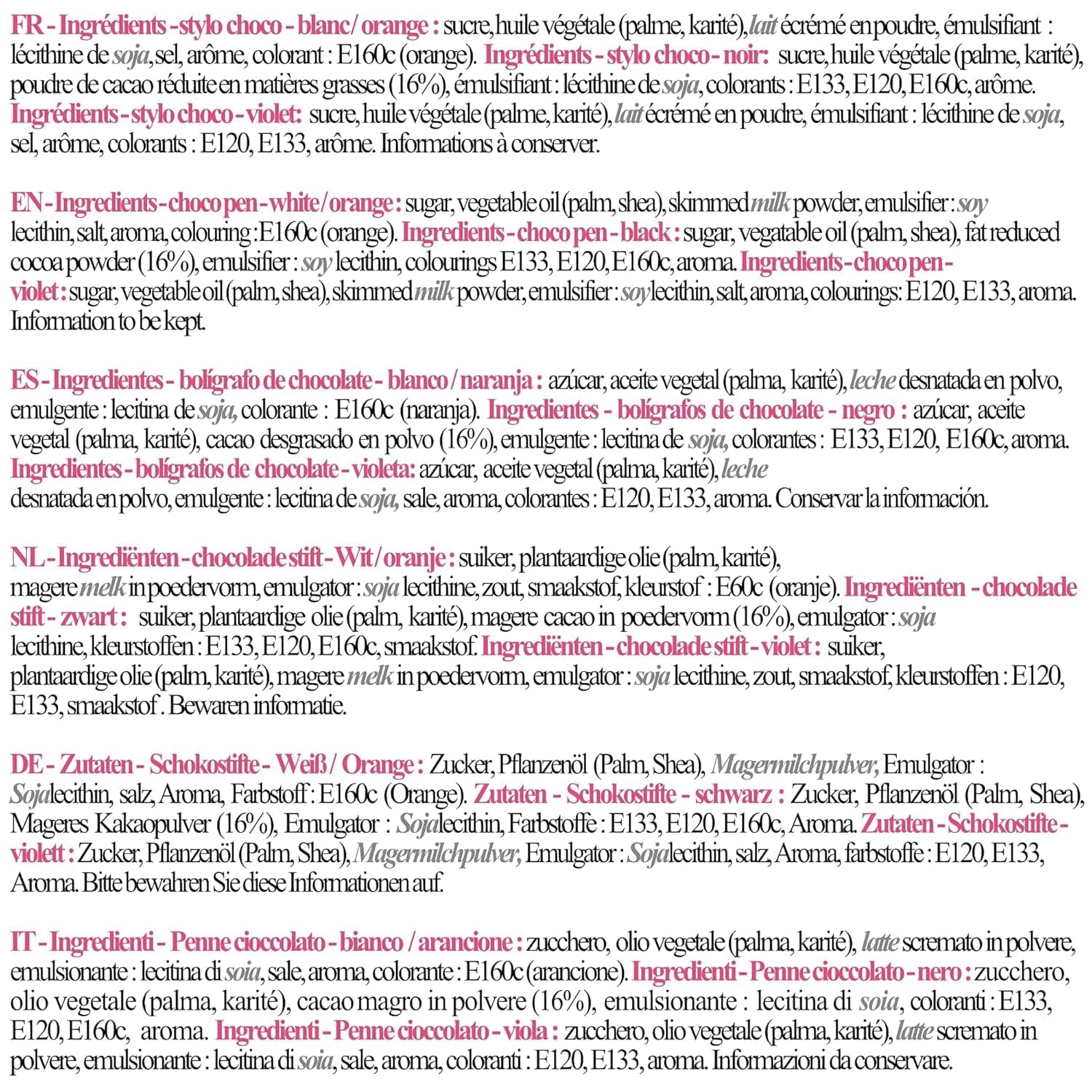 Scrapcooking – sada 4 halloweenských čokoládových per – černá, oranžová, fialová a bílá, pište a kreslete na dezerty, dorty a sušenky Naty Shop