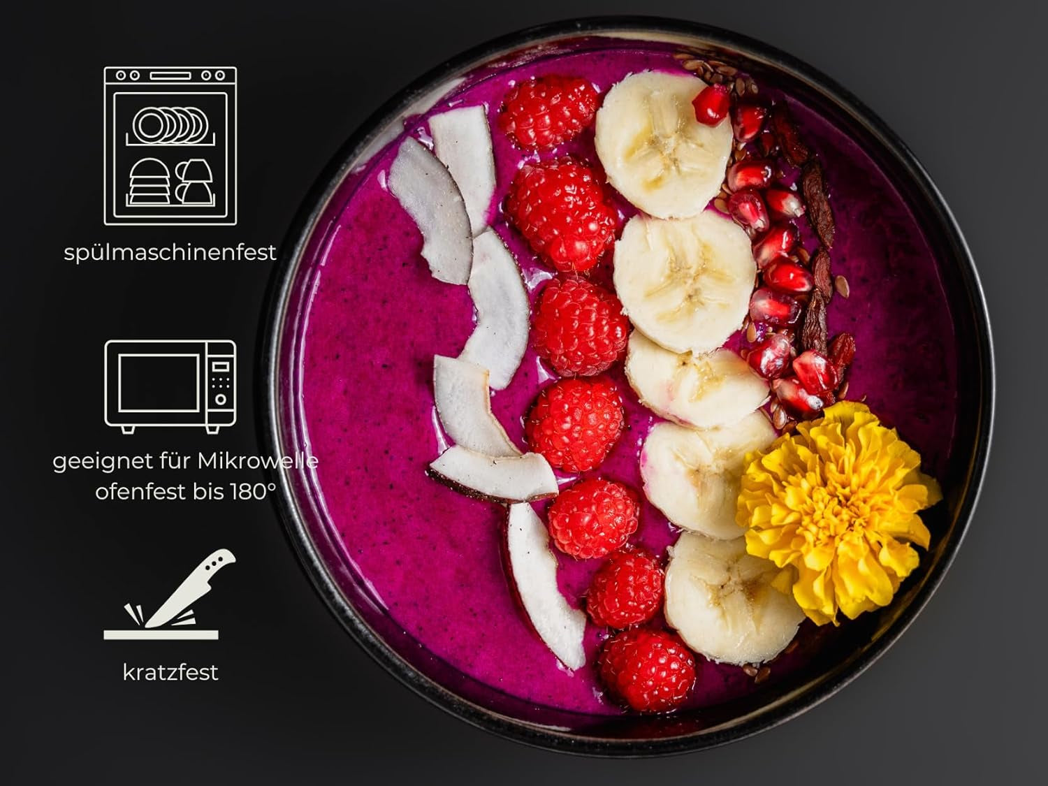 Set de veselă din gresie, set de bol și farfurii negre [12 piese pentru 4 persoane] Set de veselă neagră, 100% lucrat manual, cu glazură reactivă de calitate premium