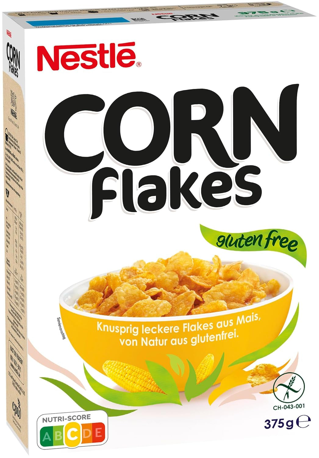 Nestlé Cereals Corn Flakes, Classic Corn Flakes, Bezlepkové, Balení 1 ks (1 x 375 g)