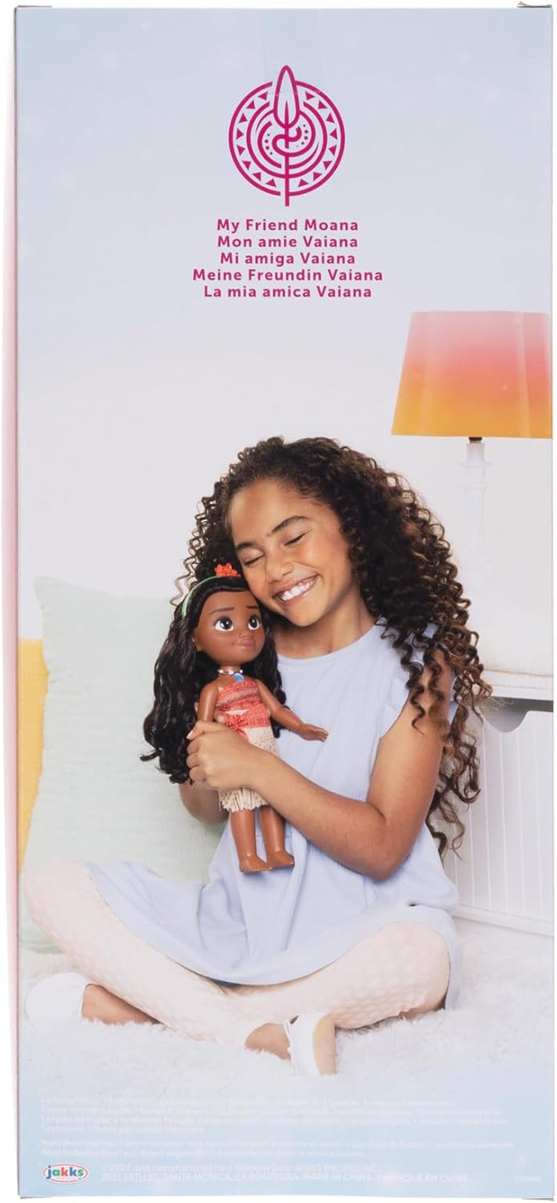 Păpușă Disney Prințesa Moana 35 cm, ochi reflectorizanți cu sclipici, articulații mobile, ținută detașabilă, clemă floare, păr lung, pentru fete cu vârsta de 3 ani și peste