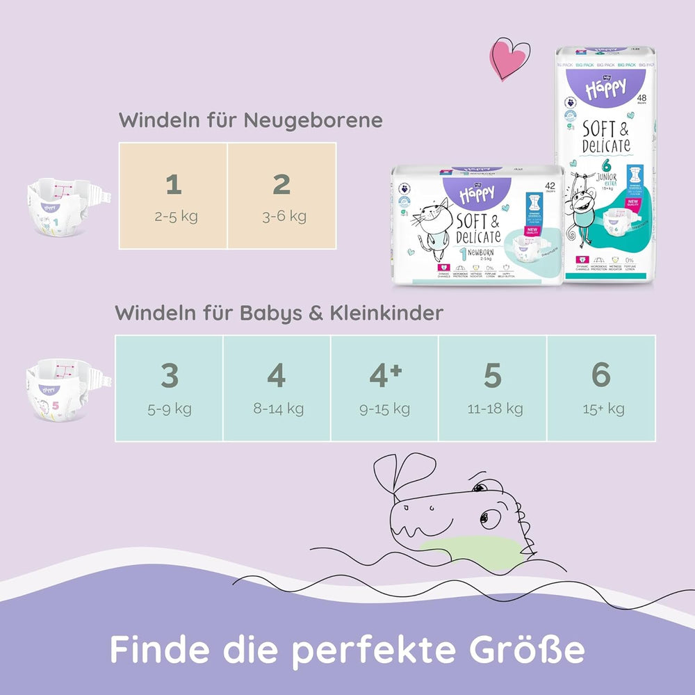 Plenky Bella Baby Happy Premium, velikost 6, Junior Extra, 15+ kg, 96 kusů, pečeť DERMATEST a OEKO-TEX, Jednorázové dětské plenky
