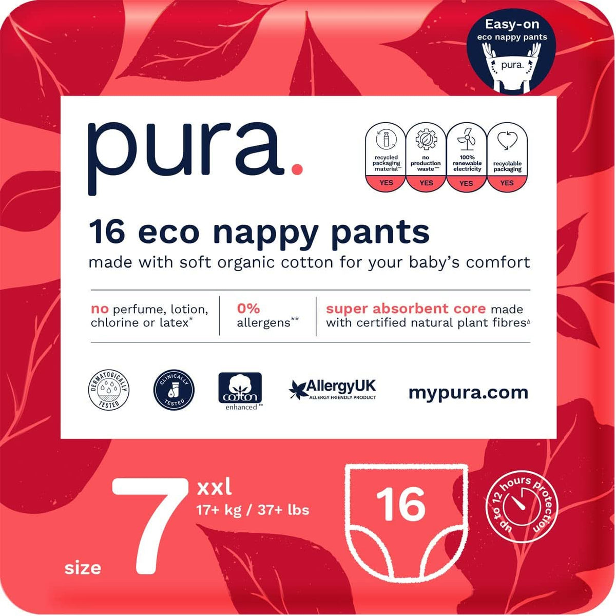 Scutece tip pantalonasi, cutie lunara, usor de imbracat, scutece de antrenament, cu certificat Ecolabel UE, fara parfum Mama si Copilul Naty Shop Mărimea 7 (16 scutece)