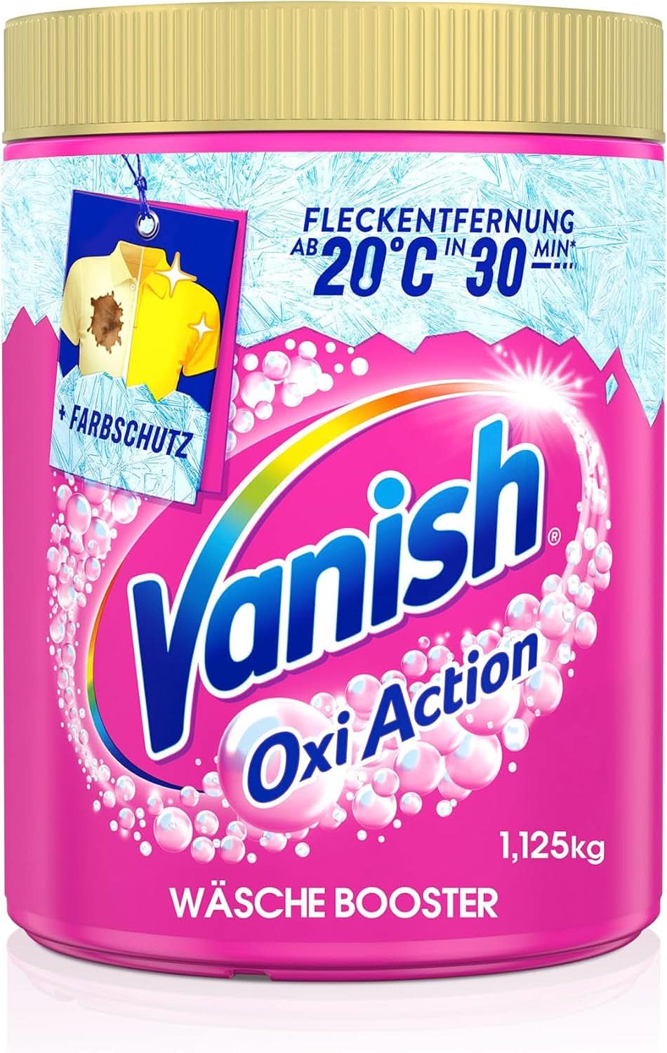 Vanish Oxi Action Powder Pink - 1,125 Kg - prášek na odstranění skvrn a zlepšení prádla bez chlóru - na barevné prádlo Prací prostředky Naty Shop