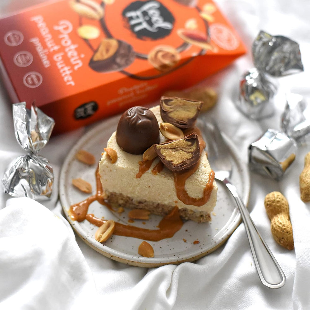 Feel FIT proteinové pralinky s arašídovým máslem ve vysoce kvalitní mléčné čokoládě, bez přidaného cukru, 17 % proteinu, bez lepku 66 g (1 balení)