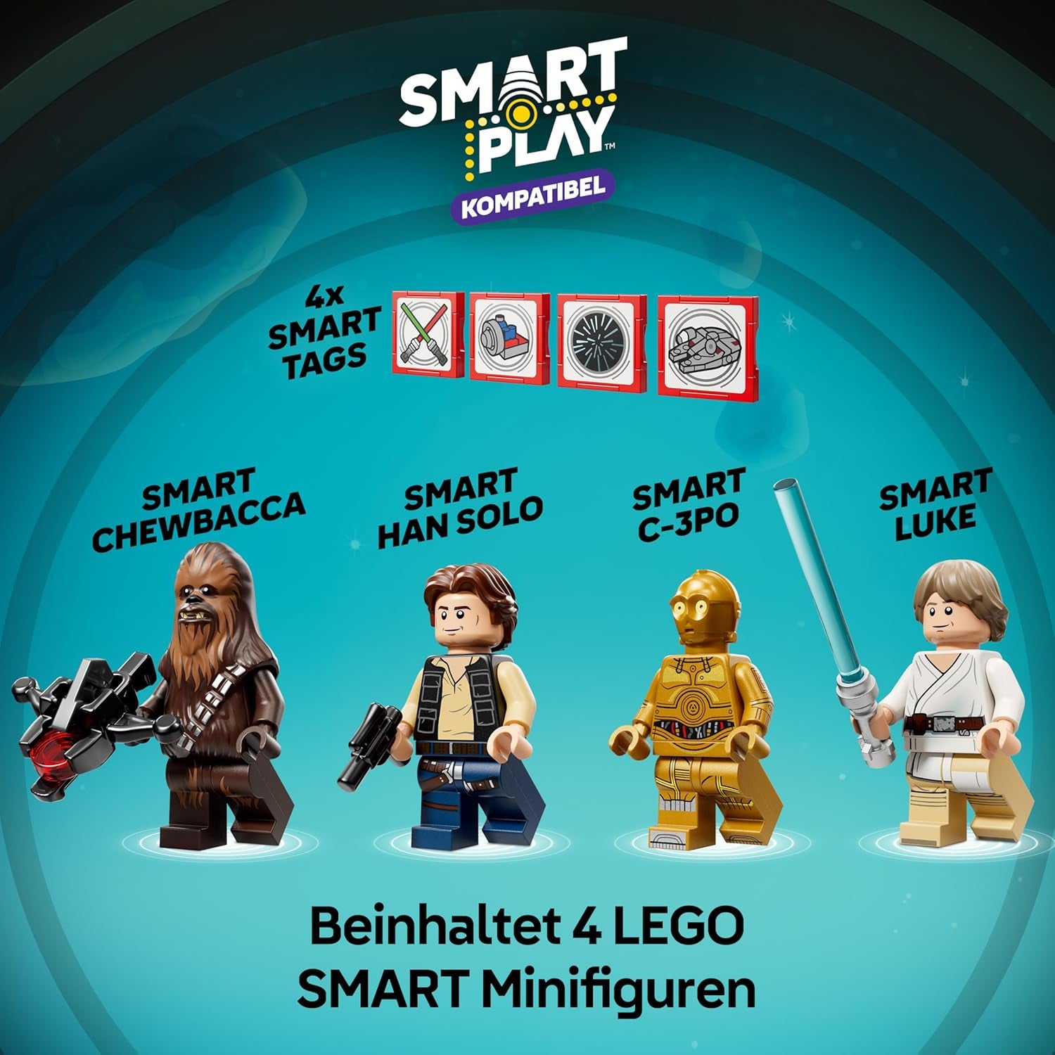 LEGO Star Wars 75426 SMART Play: Millennium Falke Modell - Kompatibilní Interaktives Spielzeug inkl. 4 SMART štítky a 4 minifigurky – nápady na dárky pro chlapce a dívky od 9 let a dospělé fanoušky