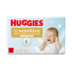 Huggies Pure Extra Care Sensitive dětské ubrousky, 99% voda, bez plastů, bez parfemace