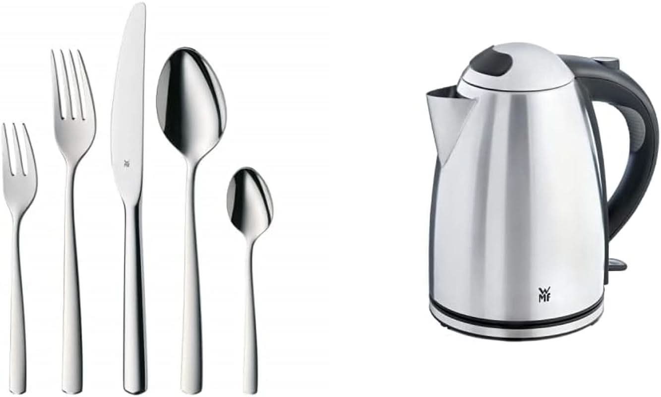 WMF Boston, sada příborů, 30 kusů, nerez pro 6 osob Kuchyň Naty Shop Set + Rychlovarná konvice Stelio, 1,7L Kompozitní sada