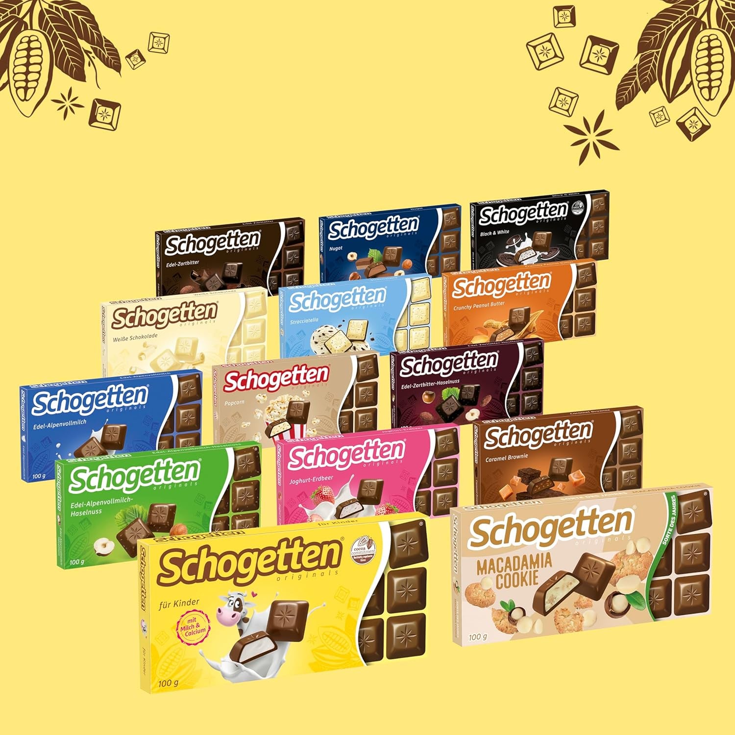 Schogetten pro děti, čokoládová tyčinka 100g, mléčná čokoláda s krémovou mléčnou náplní, vhodně porcovaná. Delikatesa. Kousek po kousku.