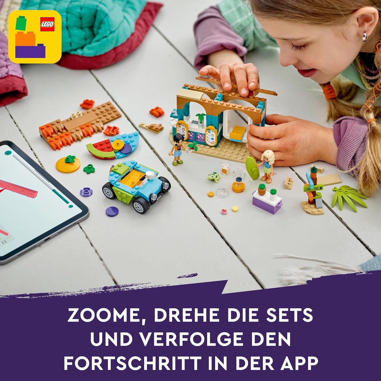 LEGO Friends Smoothie stojí na pláži Hrací sada Nápad na dárek pro dívky a chlapce od 6 let s figurkami Želva a doplňky Hračka pro sociální rozvoj 42625 Stavebnice Besuche den LEGO-Store