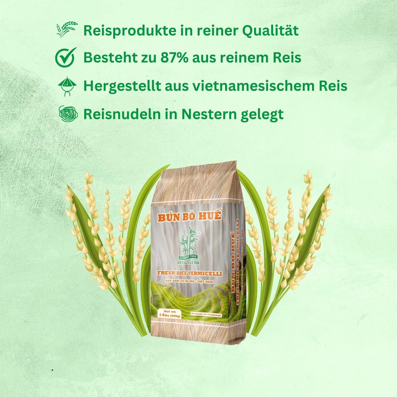 BAMBOO TREE – Bun Bo Hue Rýžové nudle – (1 X 400 G)