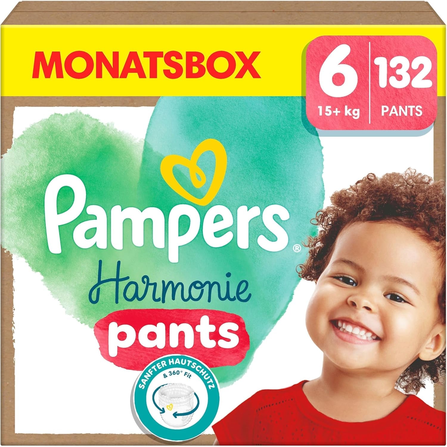 Plenky Pampers Harmony Pants velikost 6, plenky 132, 15 kg+, jemná ochrana pokožky a 360° pohodlí