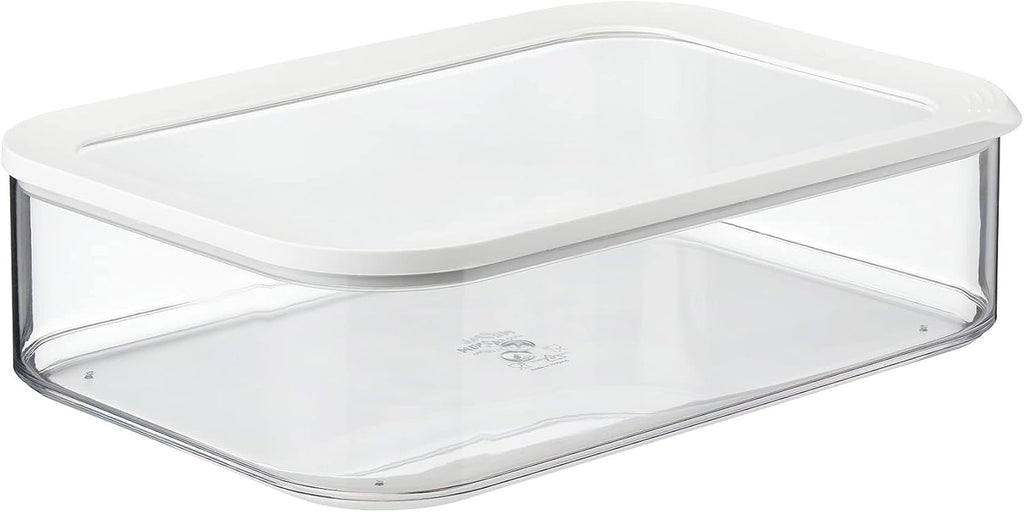 Mepal - Cutie de depozitare pentru frigider Modula XXL - Container pentru alimente cu capac - Organizator de bucătărie și cutie de depozitare din plastic - Organizator stivuibil și etanș pentru frigider - 4800 ml - Alb Cutii depozitare alimente Naty Shop