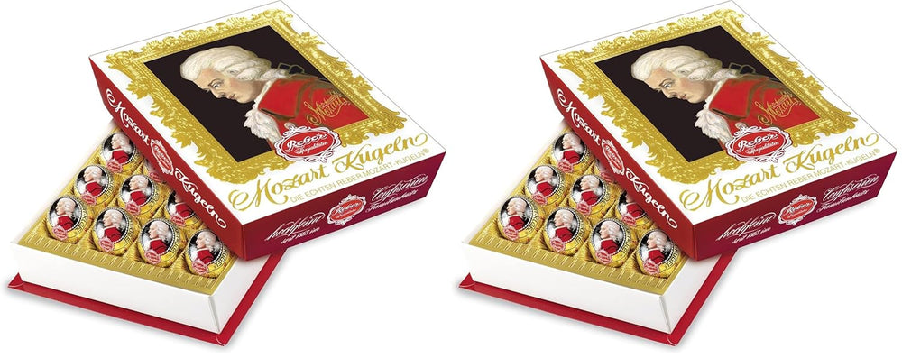 Reber Mozart kuličky s hořkou čokoládou, balení 6 ks s marcipánem a nugátem, veganské - 1 x 120 g