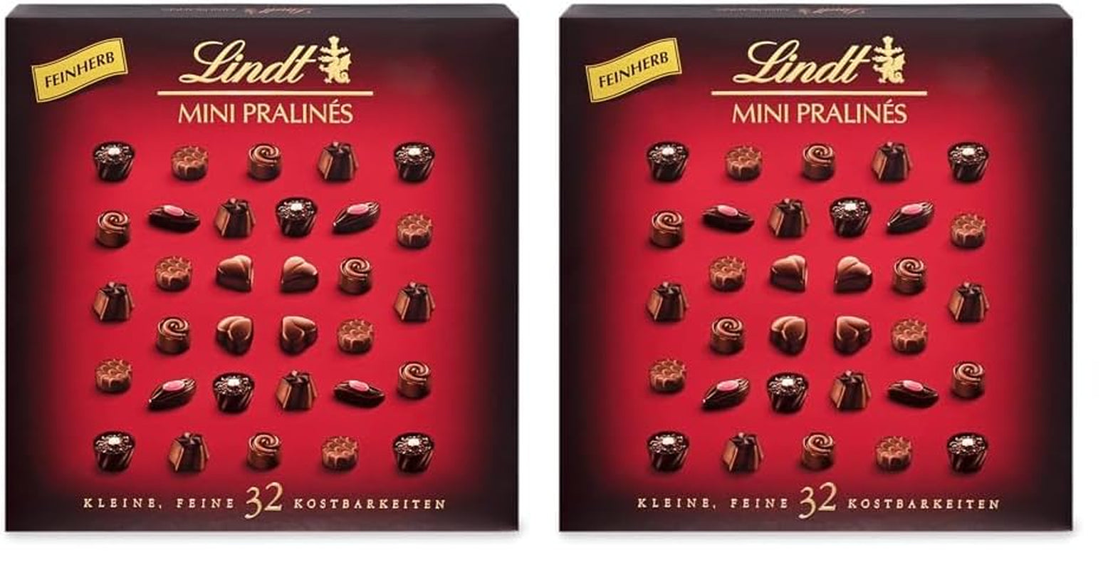 Lindt, cutie de ciocolata cu 18 praline fiecare in 6 sortimente, 90 grame Bomboane de Ciocolata Naty Shop 2 x 163 grame Ciocolata amaruie cu diverse umpluturi