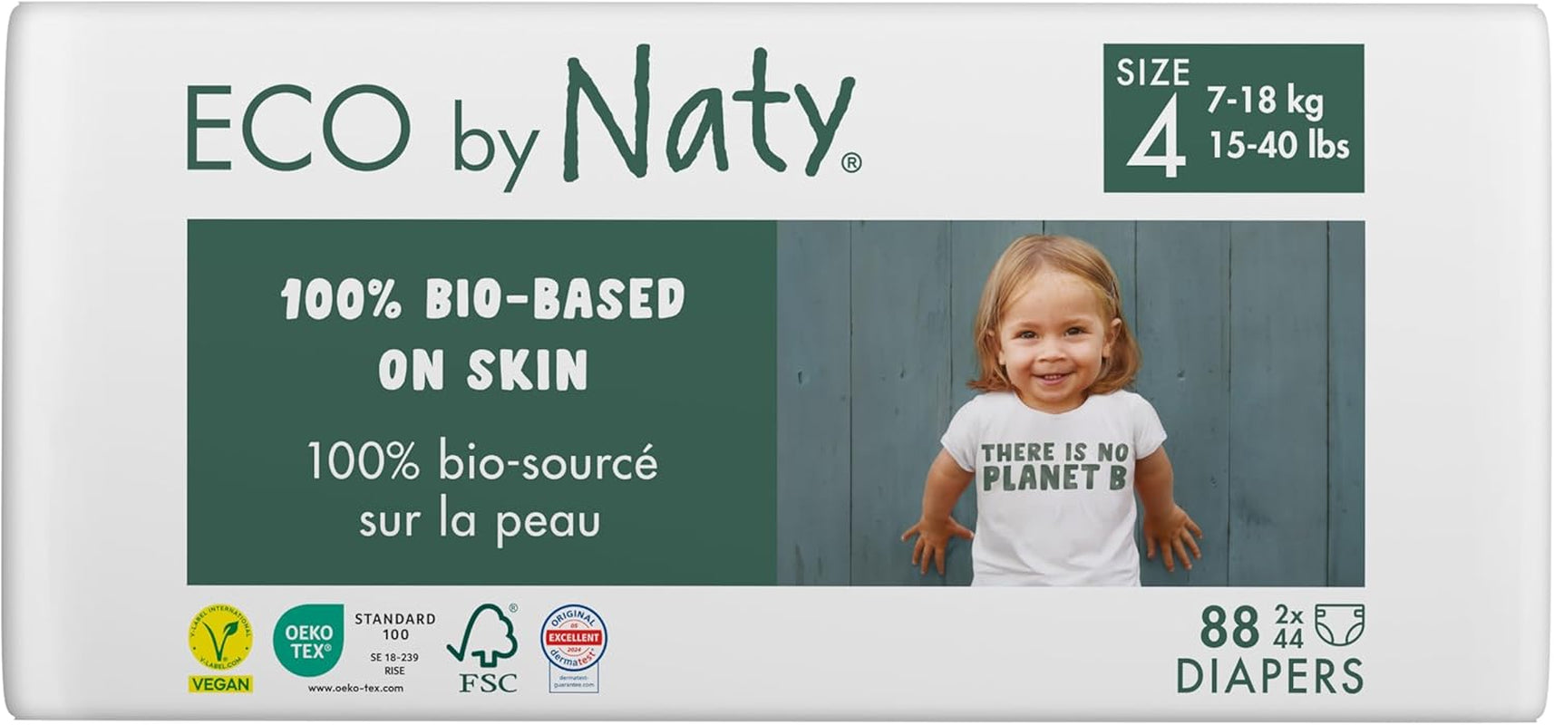 Eco plenky Eco by Naty Baby Eco plenky - prémiové organické plenky, ekologické, vyrobené z rostlinných materiálů, ideální pro citlivou dětskou pokožku (velikost 5 - 80 kusů)