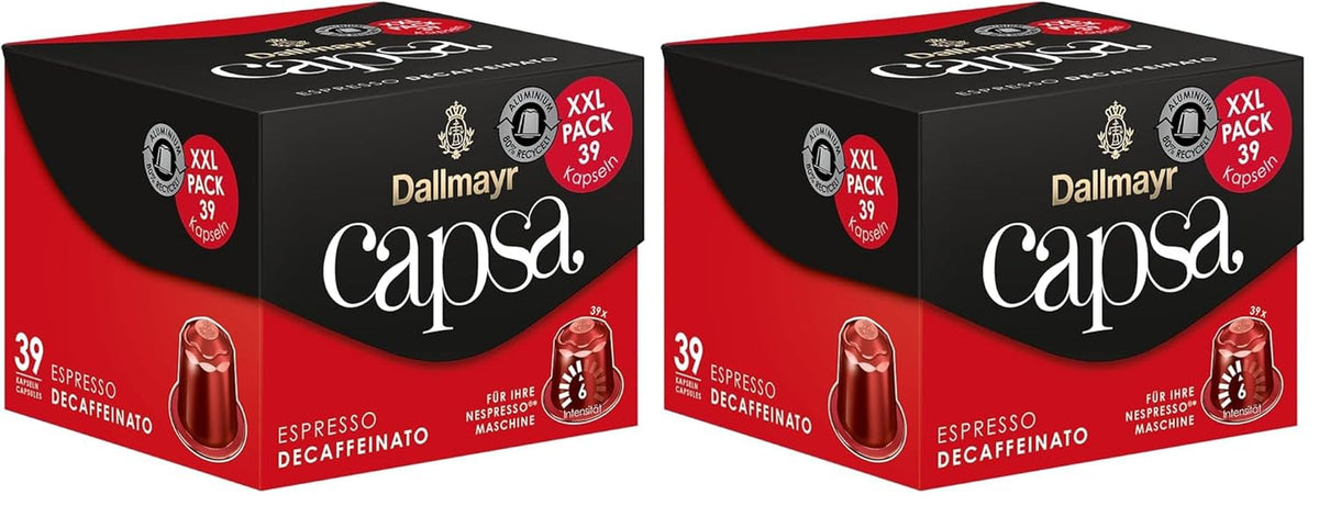 Capsa Espresso entkoffeiniert 39 Kapseln (Packung mit 2)