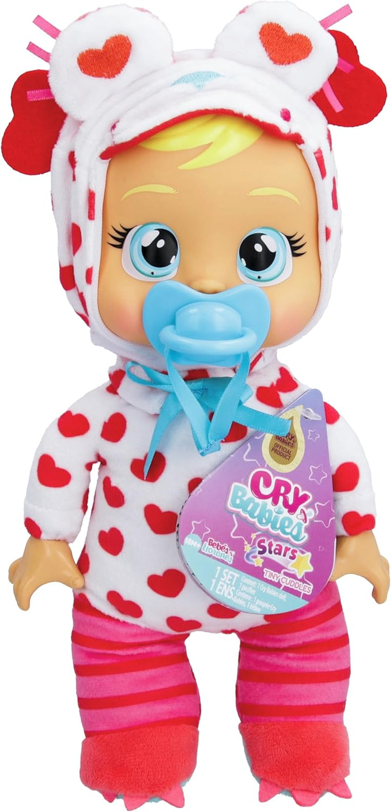 Cry Babies Tiny Cuddles Monster Momo, Plüsch-Baby-Puppe, Tiny Cuddles s osobním pyžamem pro příšerky, das echte Tränen weint, Kinder ab 18+ Monaten