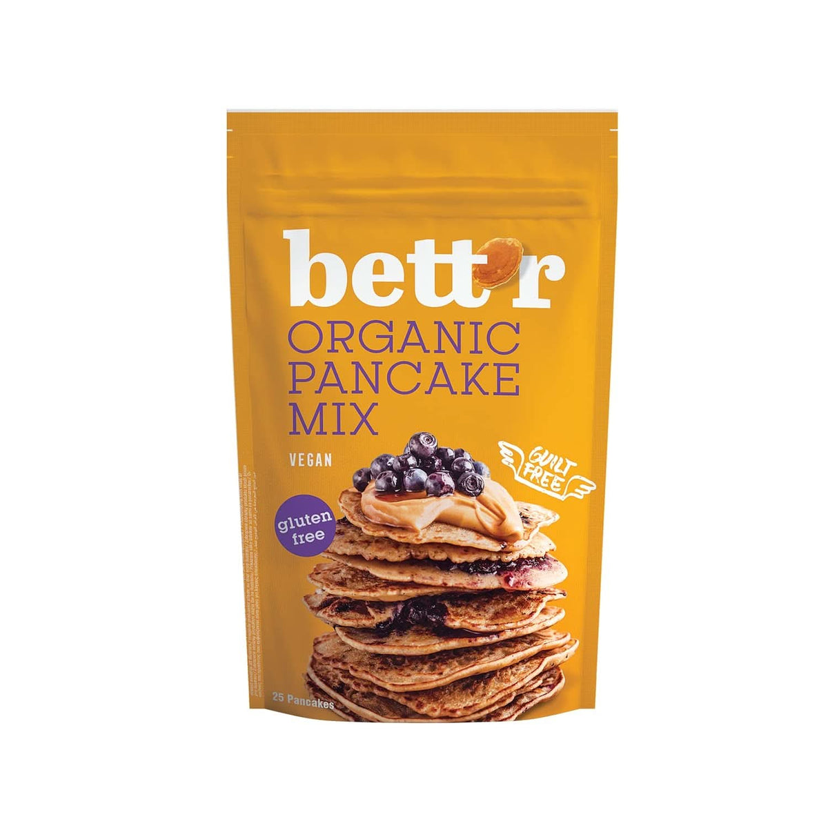 Bett'R Pancake Mix, organická, veganská a bezlepková směs na pečení, 6 x 400 gramů Kitchen Naty Shop