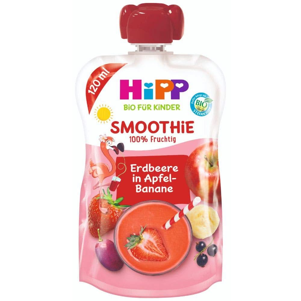 Hipp BIO Smoothie s jablky, broskvemi, banány s ovesným nápojem, 120 ml, balení 6 ks (6 x 120 ml) Matka a dítě Naty Shop 6 x 120 ml Jablka a banány