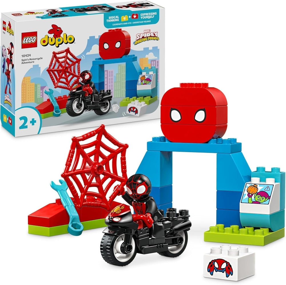 LEGO DUPLO Marvel Točí Dobrodružství na motorce, Fantasy herní sada pro televizní seriál Spidey a jeho super přátelé, vzdělávací hračka na stavění a přestavování pro děti od 2 let 10424 Stavebnice Besuche den LEGO-Store Výchozí název