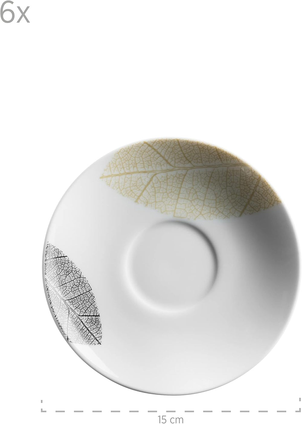 MÄSER 931215 Set de veselă frumos decorat pentru 6 persoane, serviciu combinat 30 de piese, cu forme fără rame, porțelan, alb