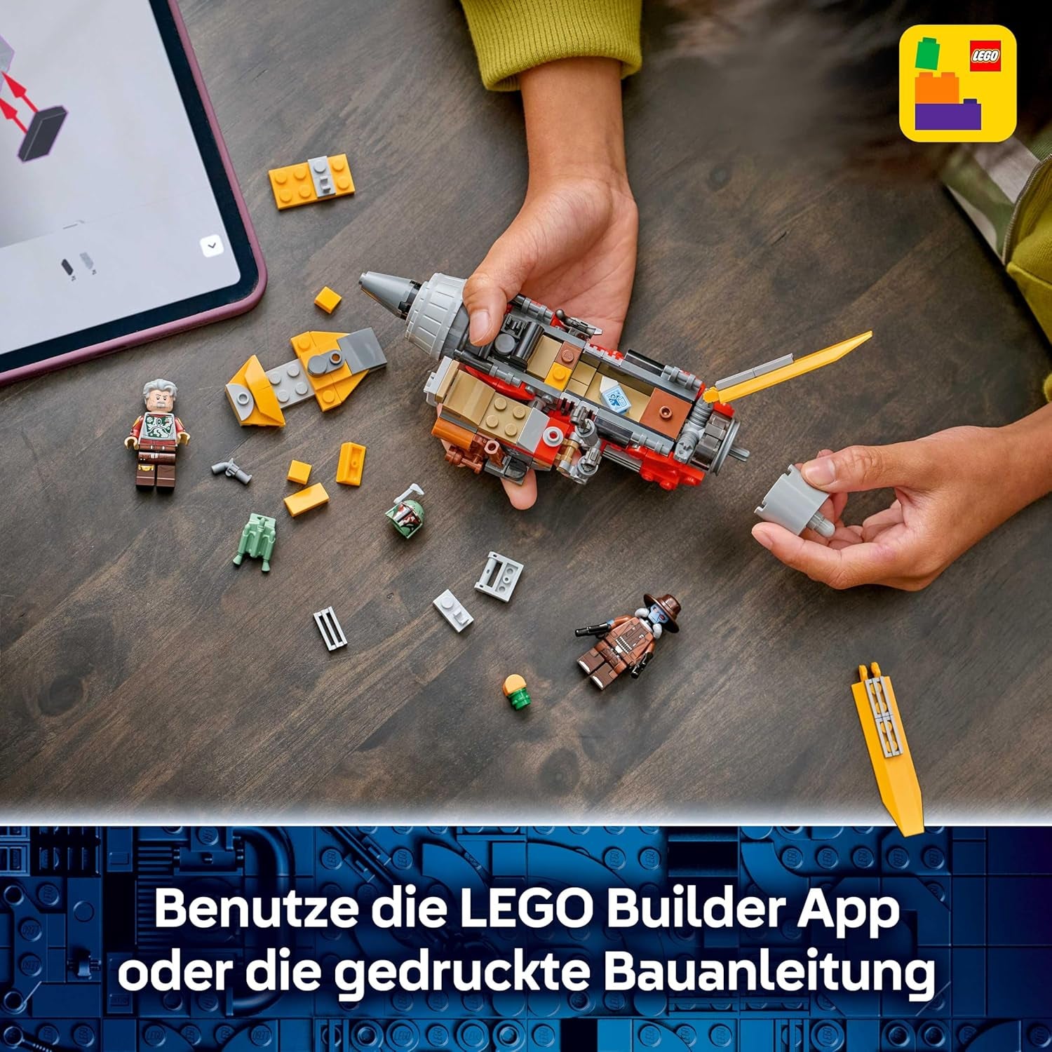 LEGO Star Wars 75437 Cobb Vanths Speeder - vč. Cobb Vanth & Cad Bane Minifiguren sowie Blaster & Jetpack - Geschenk für Jungen ab 7 Jahren und Fans von The Mandalorian