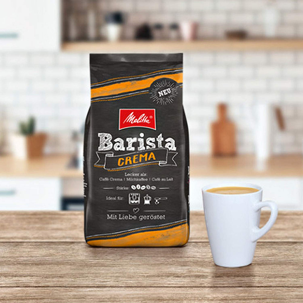 Melitta Barista Crema, Boabe de Cafea Întregi 4x 1000g (4000g) - cafea echilibrată, armonioasă