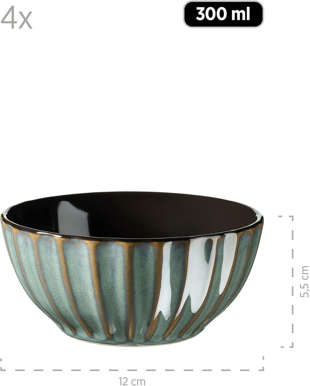 MÄSER 931966 Set de veselă Confino pentru 4 persoane cu aspect vintage modern, serviciu de mic dejun din 12 piese Seturi vesela masa Naty Shop