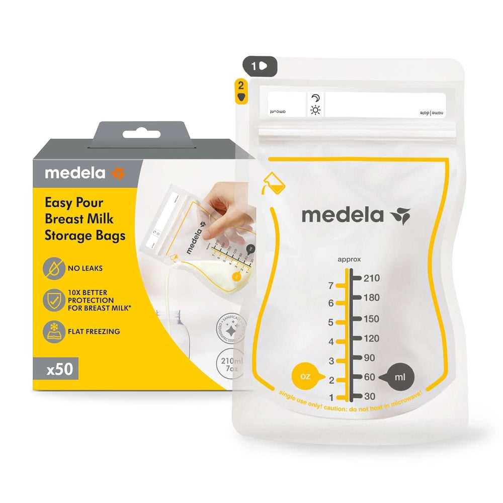 Medela Easy Pour Muttermilchbeutel Zum Einfachen Ausgießen, 100 Stück, 210 ml, Auslaufsichere Einweg-Muttermilchbeutel Mit Überlaufschutz, Stillhelfer Příslušenství Jídlo a kojení Baby Naty Shop 50