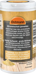 Ostmann Gewürze – Zitronenschale, gemahlene Schale für ein frisches Zitronen-Aroma, zum Backen nebo Verfeinern von Soßen, Dressings & Dezerty, vegan, 35 g (Verpackungsdesign kann abweichen)