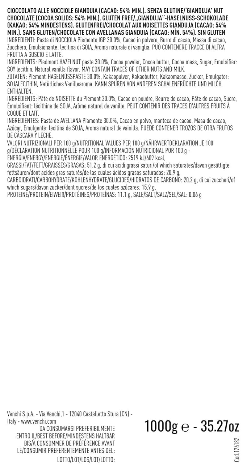 Pralinky z hořké čokolády, bez lepku, Extra Venchi Gianduiotti ve velkém balení 1 kg Čokoládové bonbony Naty Shop