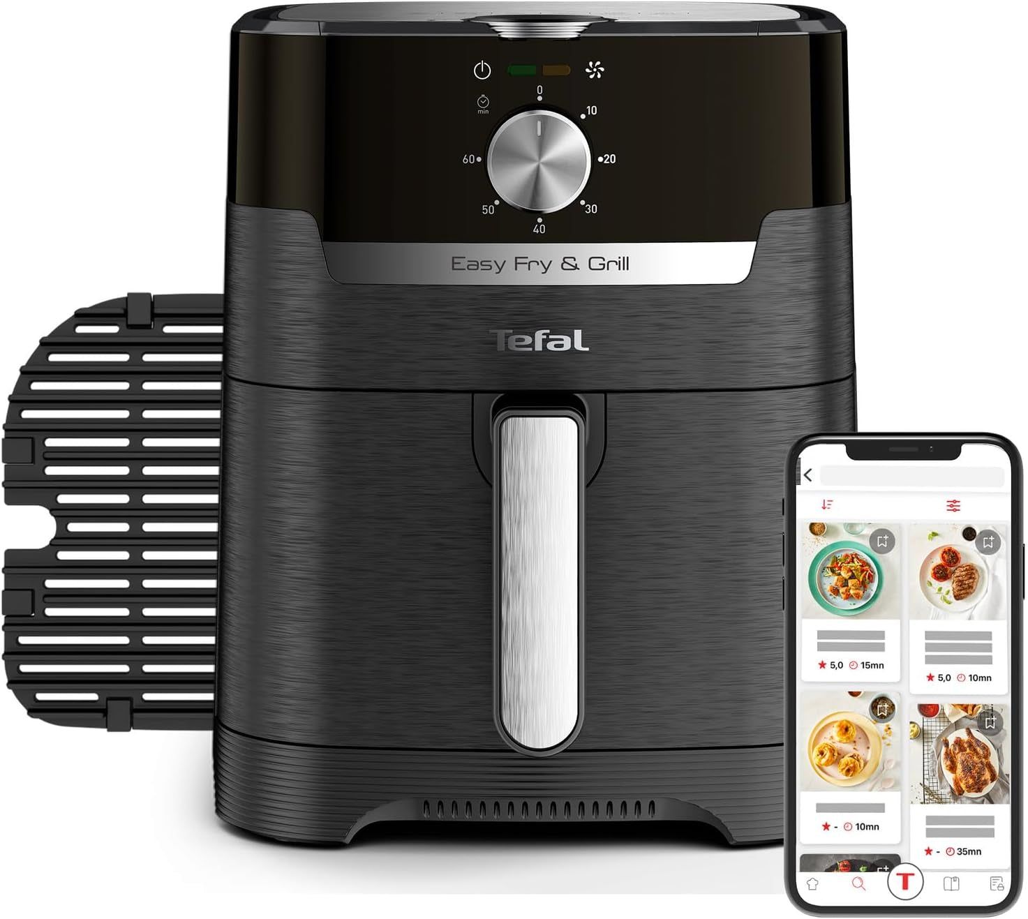 Tefal EY5018 Easy Fry & Grill Classic Air Fryer, technologie 2 v 1 (Air Fryer a Grill), XL, 4,2 litru na 6 porcí, 1550 wattů Domácí spotřebiče Naty Shop