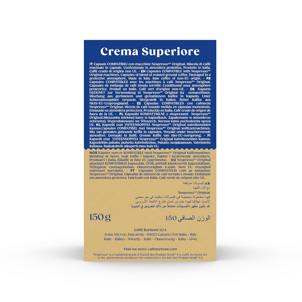 Caffè Borbone Crema Superiore - 90 Kaffeekapseln - reichhaltig und cremig - Kompatibel mit Nespresso®* Haushalts-Espressomaschinen