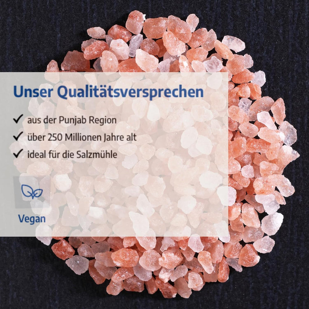 Govinda Kristallsalz - hrubý (1kg) | 250 milionů let alt | Salz aus der Panjab-Region | 100% přírodní krása & ohne Zusätze | Ájurvédské | Vegan | Ideální pro mlýn na sůl