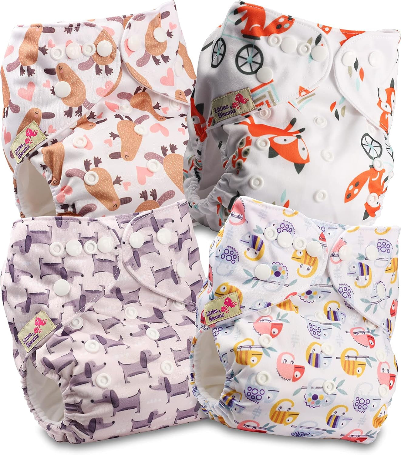 Littles a Bloomz FLP2-0406 Standard Clip opakovaně použitelná plena, 4 plenky