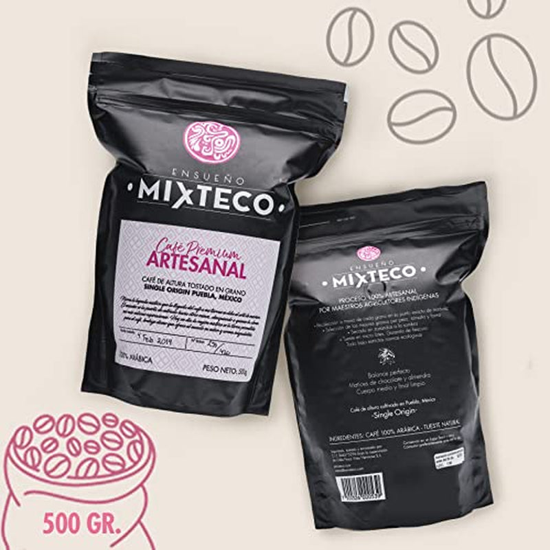 Boabe de cafea Arabica prăjite | 500 g | cu note de cacao și migdale | De la o prăjitorie tradițională de cafea | Gust delicat