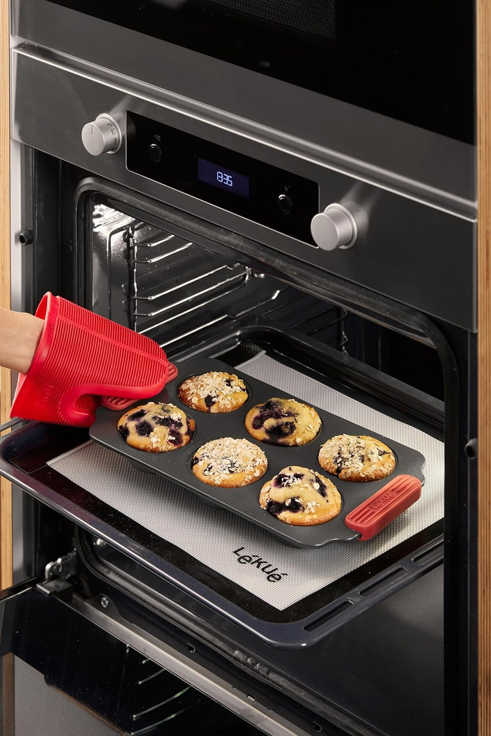 Lékué Muffin-Backform, Antihaftbeschichte, Metall, 6 Mulden Formy a plechy na pečení Naty Shop