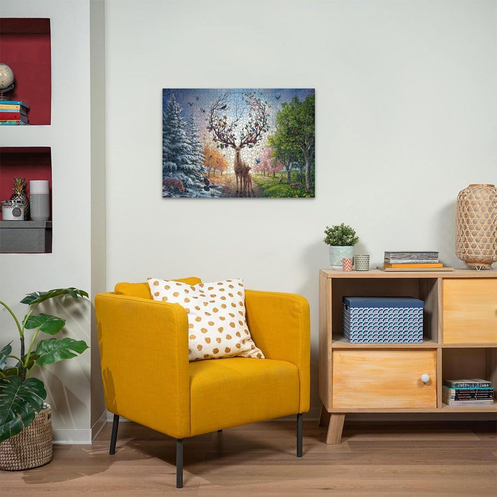 Ravensburger Puzzle 12001088 - Cerbul magic și cele patru anotimpuri - puzzle jigsaw de 1000 de piese pentru adulți cu vârsta de peste 14 ani Puzzle Naty Shop