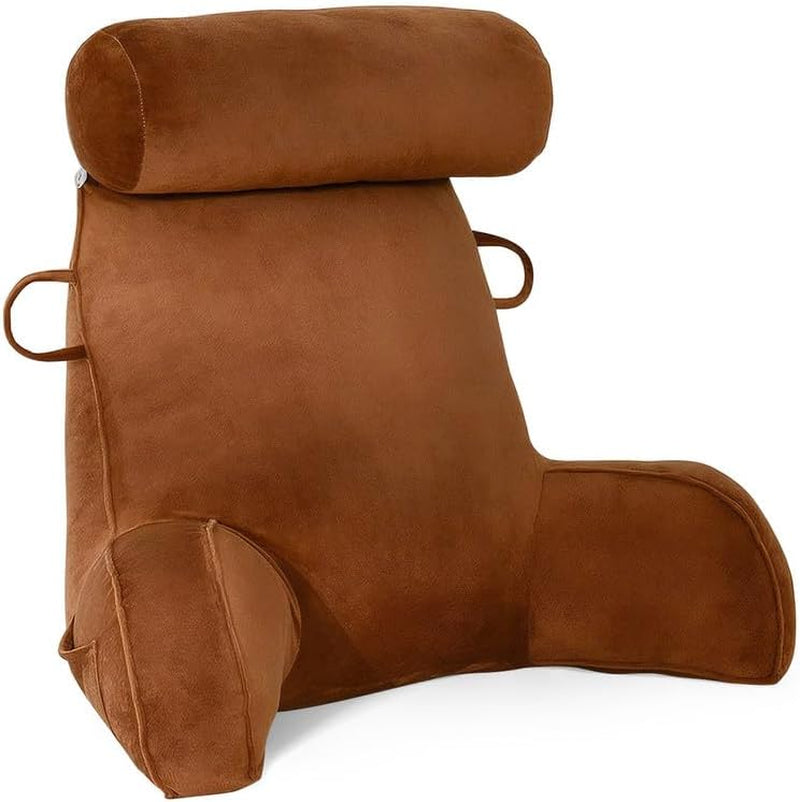 Pernă de citit Mingfuxin pentru pat, pernă de pat cu rolă detașabilă pentru gât și braț de susținere superior pentru a sta în pat, canapea, podea, pernă de citit cu spătar pentru adulți, pernă de spate pentru citit, vizionat la televizor