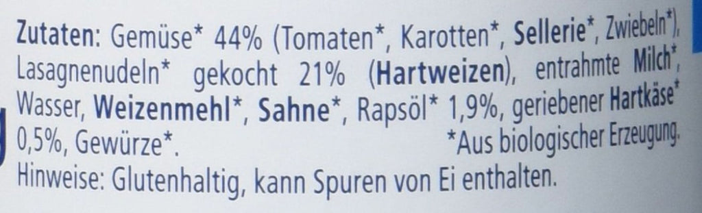 Hipp Pasta Bambini - Lasagna cu legume, pachet de 6 (6 X 220 g) Mama si Copilul Naty Shop