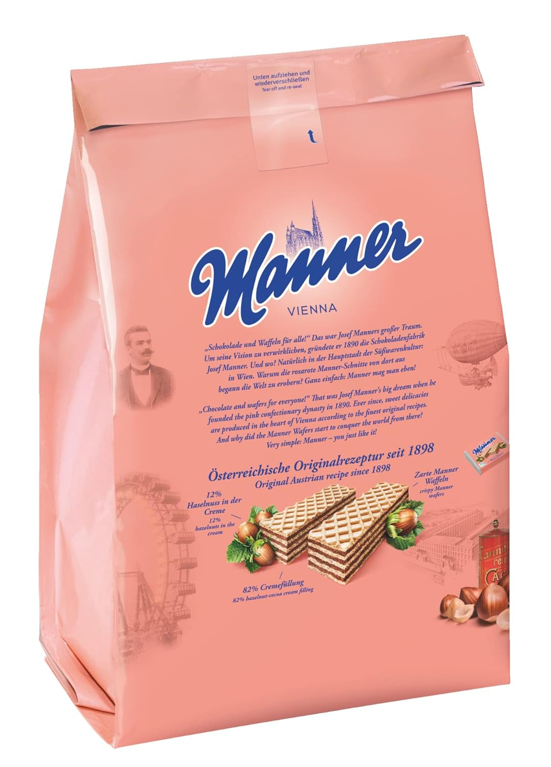 Manner Napolitans | Vafe crocante vegane cu cremă de alune | 1 pachet (400 g)