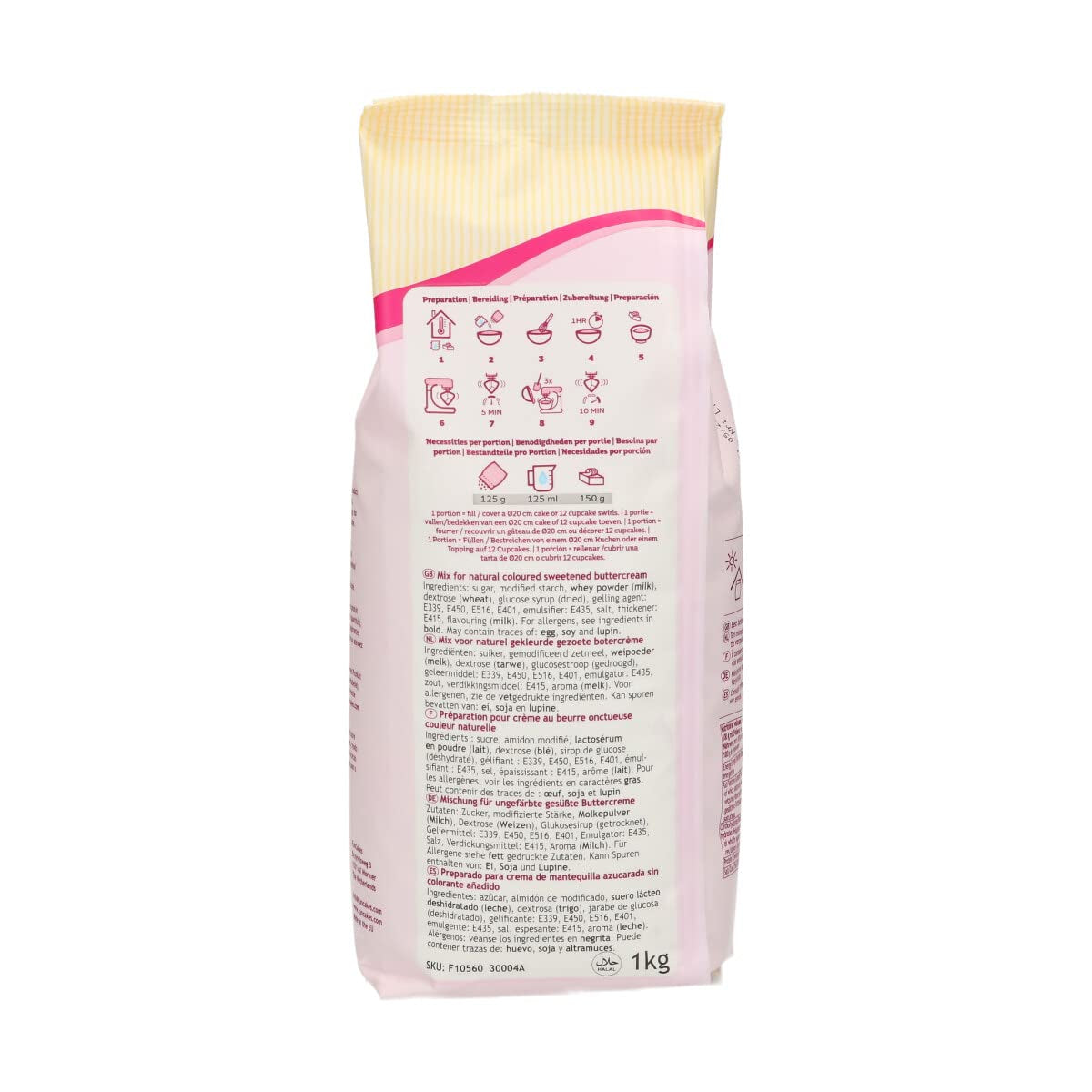 Funcakes Mix Für Buttercreme: Einfach Zu Berübenen, Cremig, Perfekt Zum Dekorieren, Abdecken Und Füllen Von Kuchen, Belag Auf Cupcakes, Halal., 1 kg Směs na pečení a vaření Naty Shop