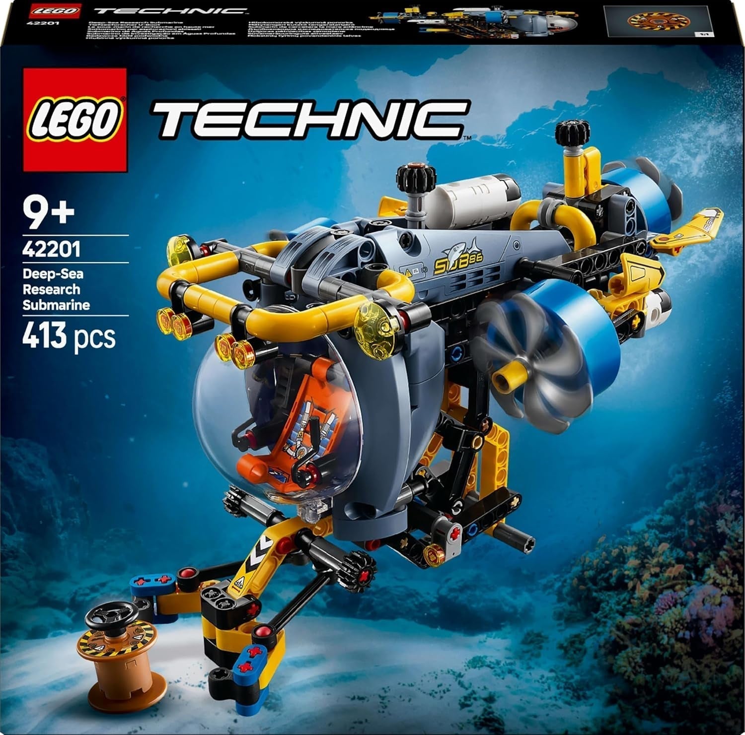 LEGO Technic Hračka na stavění ponorky Hlubinný průzkumník pro děti 9leté chlapce a dívky Kreativní nápady na dárky k narozeninám Sestavitelné vozidlo s rotujícími vrtulemi 42201 Stavebnice Besuche den LEGO-Store