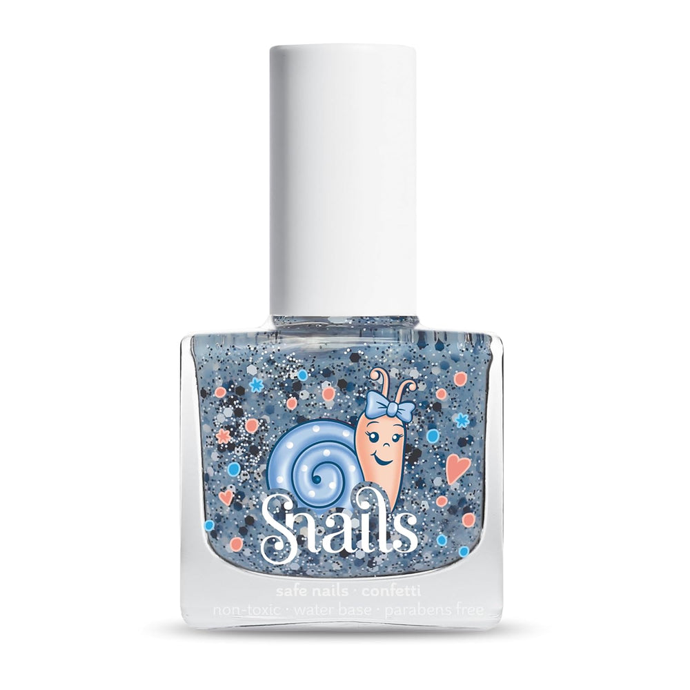 Snails 516202 Top Coat Confetti Blue Dětský lak na nehty, na vodní bázi, omyvatelný, bezpečný, veganský