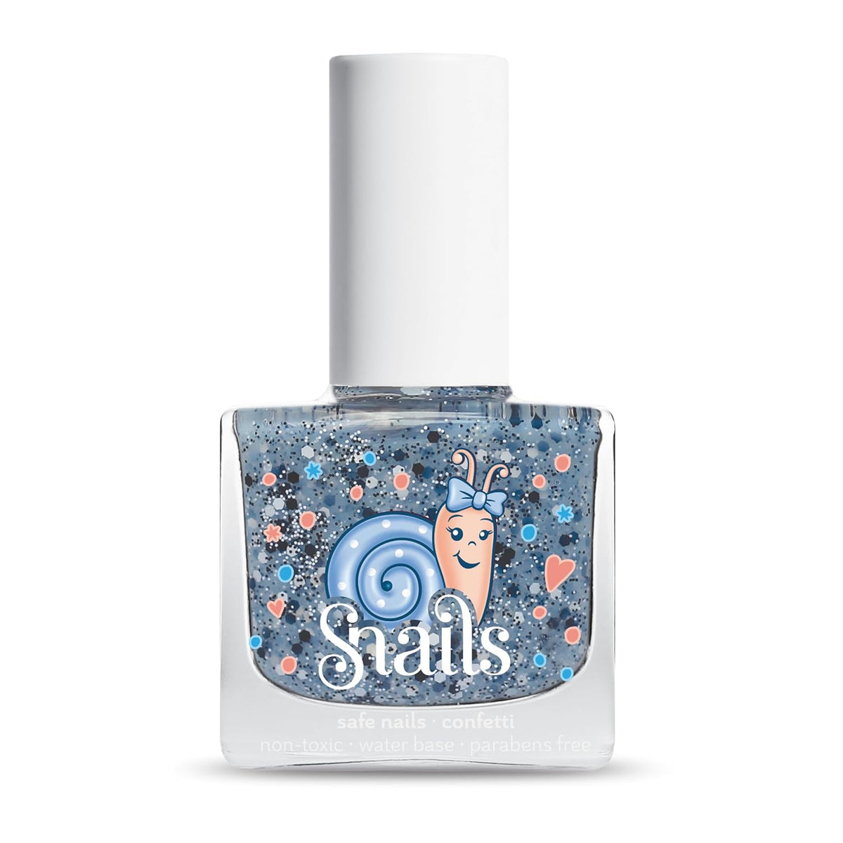 Snails 516202 Top Coat Confetti Blue Dětský lak na nehty, na vodní bázi, omyvatelný, bezpečný, veganský