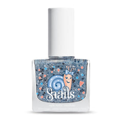 Snails 516202 Top Coat Confetti Blue Dětský lak na nehty, na vodní bázi, omyvatelný, bezpečný, veganský