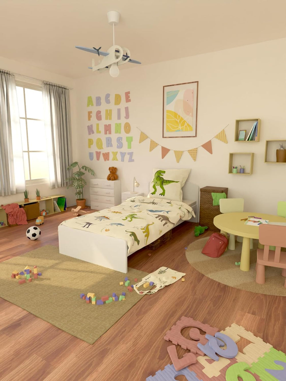 Skybrands Dino Bedtuene 135X200 Jungen Bedtune Dinosaurier Baumwolle 2Tlg Kinder Bedtune Dinosaurier 135X200 + taška Naty Shop